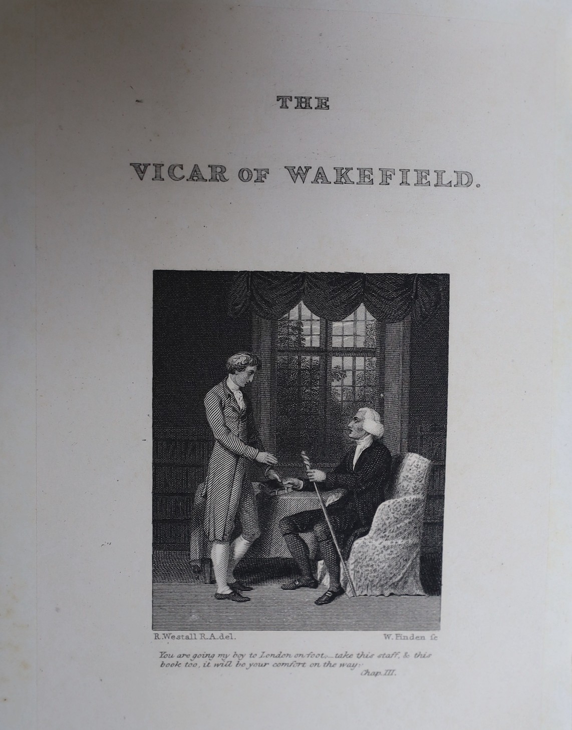 Richard Westall R.A. (illustrator) - Three works - Goldsmith, Oliver - The Vicar of Wakefield and The Traveller, the Deserted Village and Other Poems and Thomson, James - The Seasons, each one of 120, with engraved plate